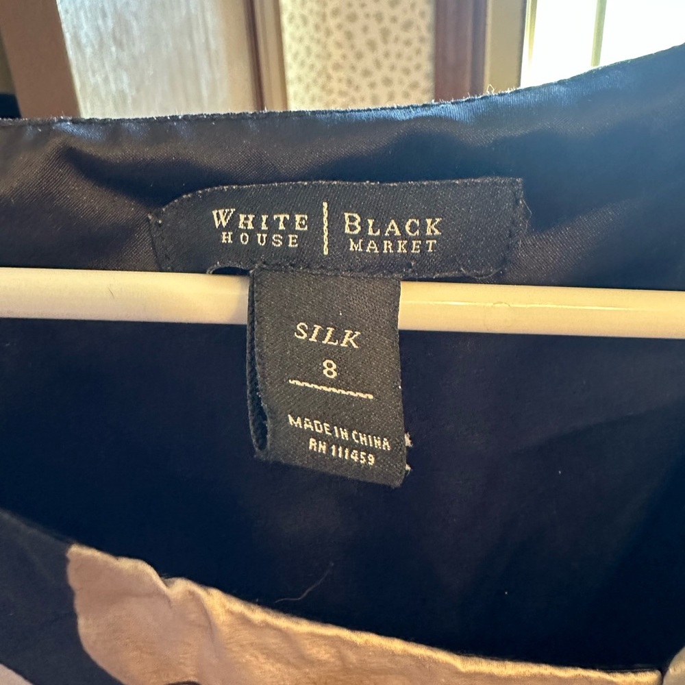 White House Black Market One Shoulder Black and White Dress - Picture 2 of 3